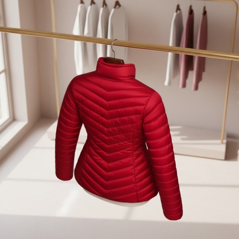 Victoria’s Secret VSX LuxPuff Packable Puffer Jacket XL Berry Plum NWT - Picture 4 of 6